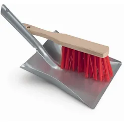 Nölle Kehrgarnitur Metall, Holz, Elaston silber