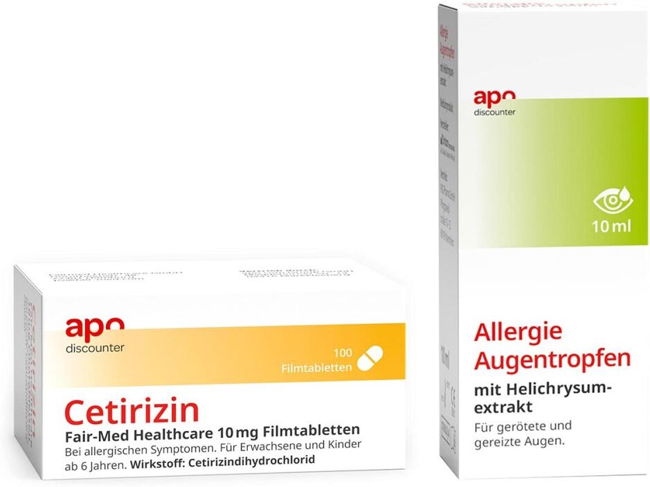 Cetirizin 10 mg + Allergie Augentropfen von apodiscounter