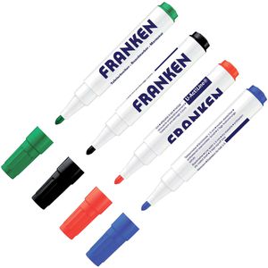 Franken Whiteboardmarker U-Act! Line Z1999, Rundspitze Strichbreite 2-6mm, abwischbar, 4 Stück