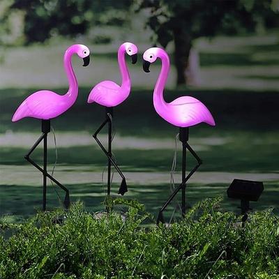 Garten-Außen-Flamingo-LED-Pfahllichter, solarbetrieben, wasserdicht, für Garten, Rasen, Terrasse, Teich, Hinterhof-Dekoration