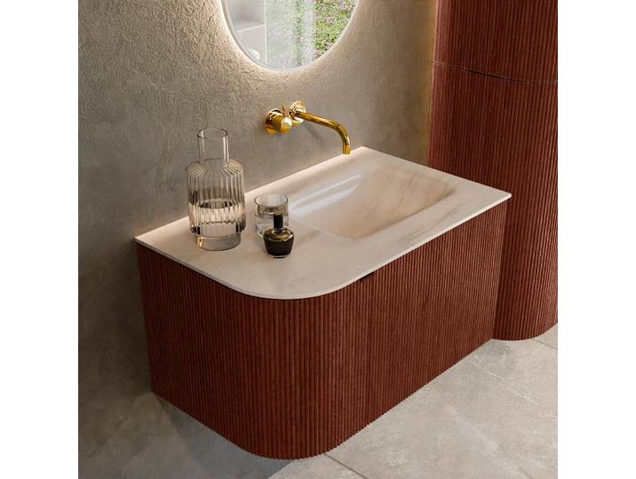 waschtisch mit unterschrank curve gerundet echtholz 75 cm...