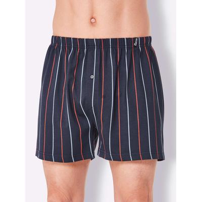 Boxershorts KINGS CLUB, Herren, Gr. 10, 3 Stk., blau (marine, gestreift, marine, marine, kariert), 100% Baumwolle, Unterhosen