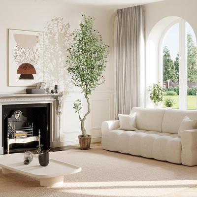 Garvee Faux Olive Tree 5ft, Olive Trees Artificial Indoor with White Planter