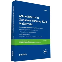 Schnellübersicht Sozialversicherung 2023 Melderecht, Fachbücher von Manfred Geiken