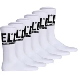 DIESEL Unisex Socken, 6er Pack - SKM-RAY, Rippbündchen, Logo, uni Weiß / 35-38
