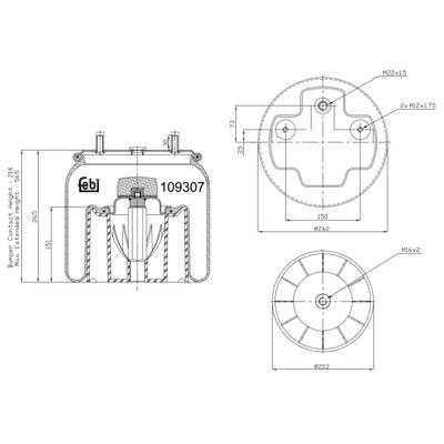 FEBI BILSTEIN Federbalg, Luftfederung 109307