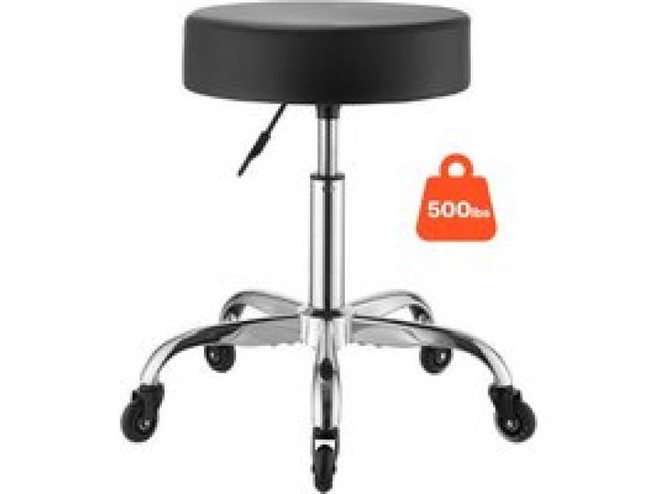 VEVOR Rollhocker 226,8 kg, Bürohocker mit Leiser Rolle, Drehhocker Höhenverstellbar, Ergonomischer Sitz aus PU-Leder mit Dicker Polsterung, 360° Drehbar, für Salon, Klinik & Arztpraxis