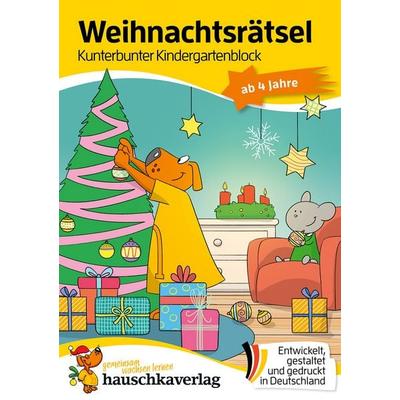 Weihnachtsrätsel – Kunterbunter Kindergartenblock ab 4 Jahre, Taschenbuch von Ulrike Maier, Hauschka Verlag, 978-3-88100-390-2