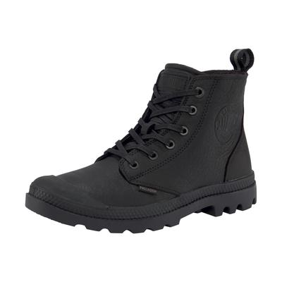 Schnürboots PALLADIUM "PAMPA ZIP LTH ESS", Damen, Gr. 40, schwarz, Leder, Schuhe Schnürboots, Winterschuhe, Winterboots, Schnürstiefel, Winterstiefel Reißverschluss