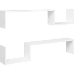 vidaXL Wandregale 2 Stk. Weiß 100x15x20 cm Holzwerkstoff