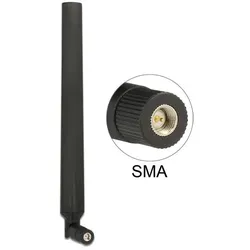 Delock LTE Antenne SMA Stecker 0 - 4 dBi omnidirektional drehbar mit Kippgelenk schwarz