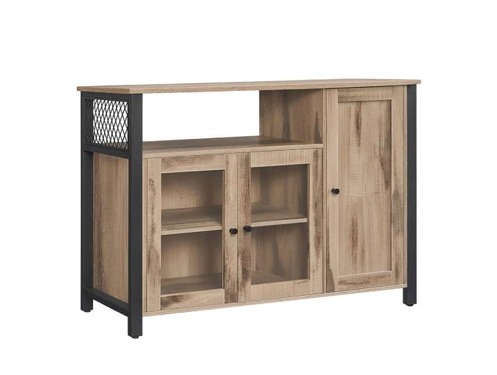 Boxxx Anrichte, Braun, Schwarz, Kunststoff, 3 Fächer, 110x75x33 cm, stehend, Esszimmer, Anrichten