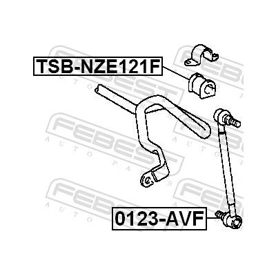 FEBEST Lagerung, Stabilisator TSB-NZE121F Vorderachse für TOYOTA