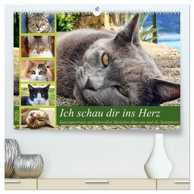 Ich schau dir ins Herz (hochwertiger Premium Wandkalender 2026 DIN A2 quer), Kunstdruck in Hochglanz