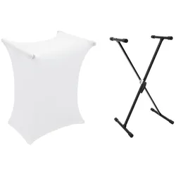DIMAVERY Set SVT-1 Keyboard-Ständer + Cover weiß