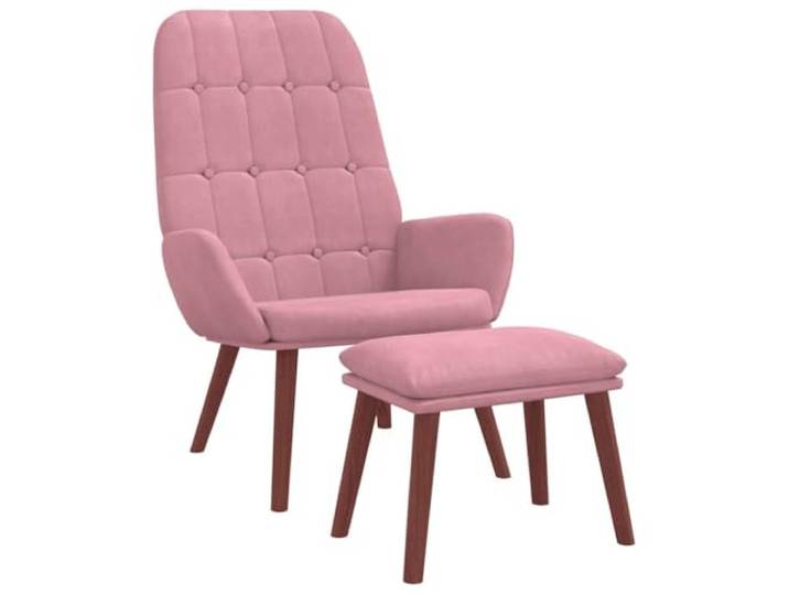 Makastle Relaxsessel mit Hocker Rosa Samt