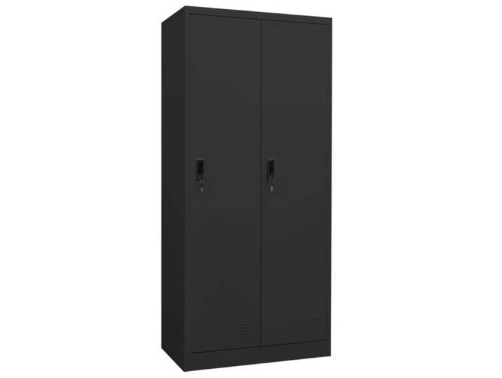 Garde-robe - FYDUN - Anthracite - Acier - 80x50x180 cm - 2 étagères
