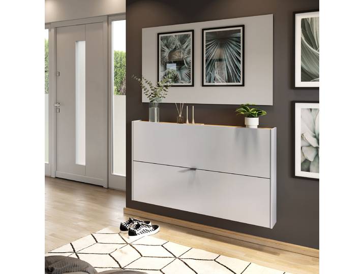 home24 Garderobeset Ameca 2-delig- hoekig 140 x 200 x 19cm beige/kasjmier