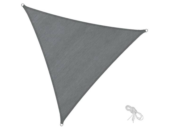 tectake Sonnensegel, inklusive Spannseile, grau, Grau, Kunststoff, Dreieckig, 600x600 cm, Sonnenschutz, Sonnenschirme