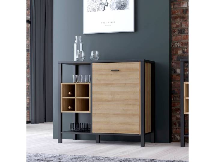 Kommode Kasala II 93 x 85 x 40cm Schwarz/Braun/Braun