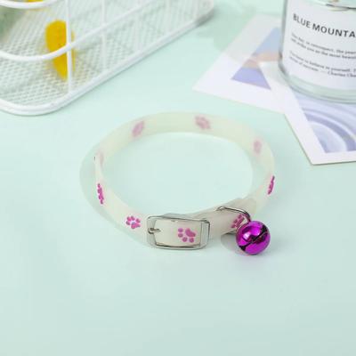 Inspired Living GlowSafe Cat Bell Collar Glow In The Dark Cat Collar For Cats & Small Dogs purple