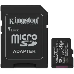Kingston Technology 512GB microSDXC Canvas Select Plus Gen3 150MB/s A1 (Einschließlich SD Adapter)