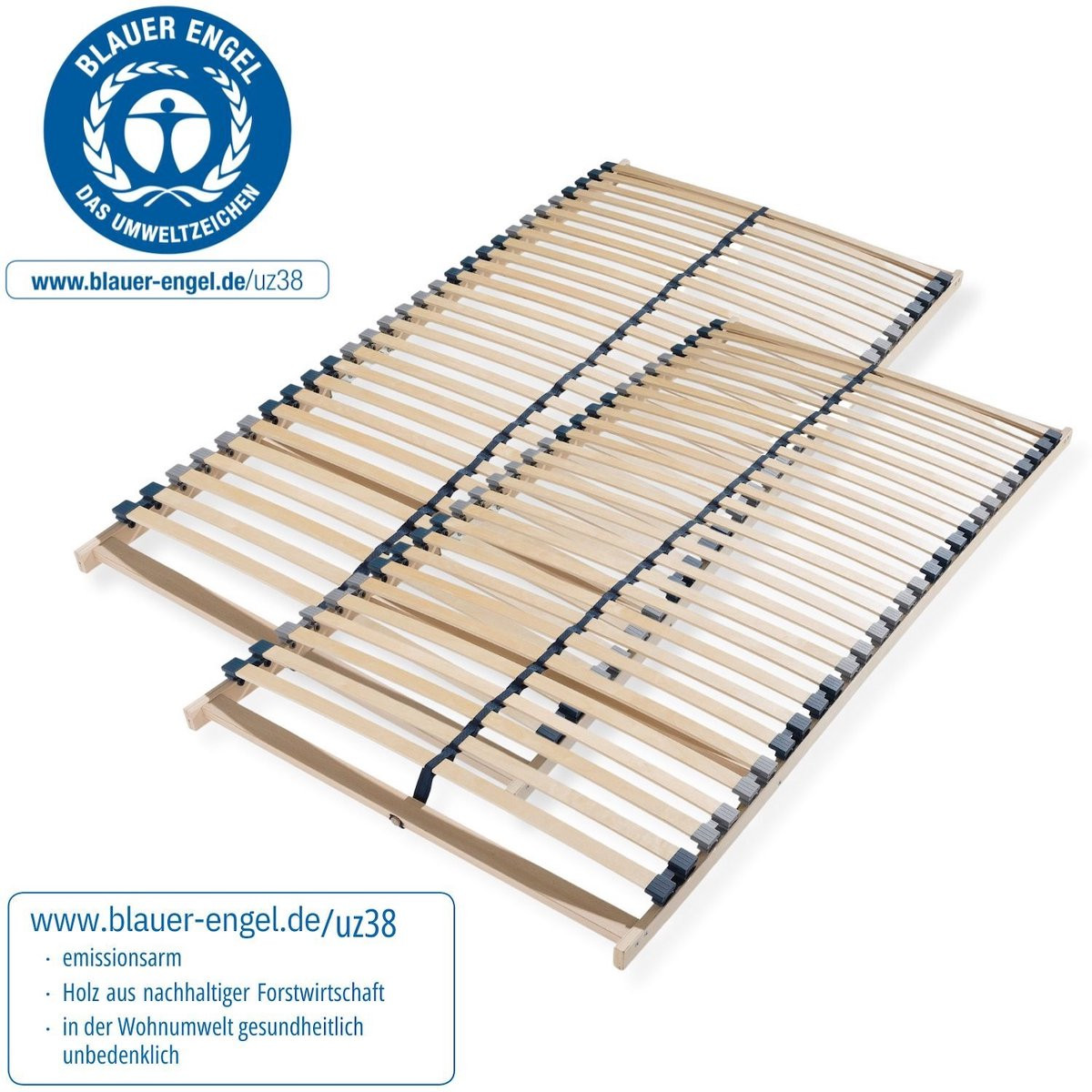 Sleepneo 7-zones beukenhouten lattenbodem 200x200 cm (2x 100x200 cm)