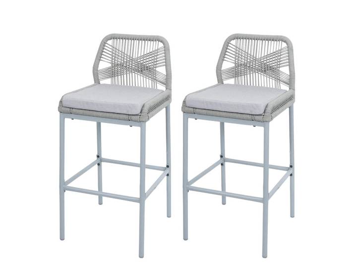 Jamb Barhocker Hellgrau, Metall, 45x101x52 cm, Esszimmer, Barmöbel, Barhocker