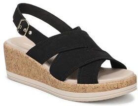 Women's Rye Slingback Wedge Sandal by Bzees for LifeStride in Black (Size 9 1/2 M)