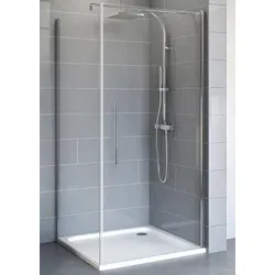 Schulte  ExpressPlus  Alexa  Style  2.0  Drehtür  mit  Seitenwand  inkl.  Duschwanne  800x800x1920  mm  Alu-Natur
