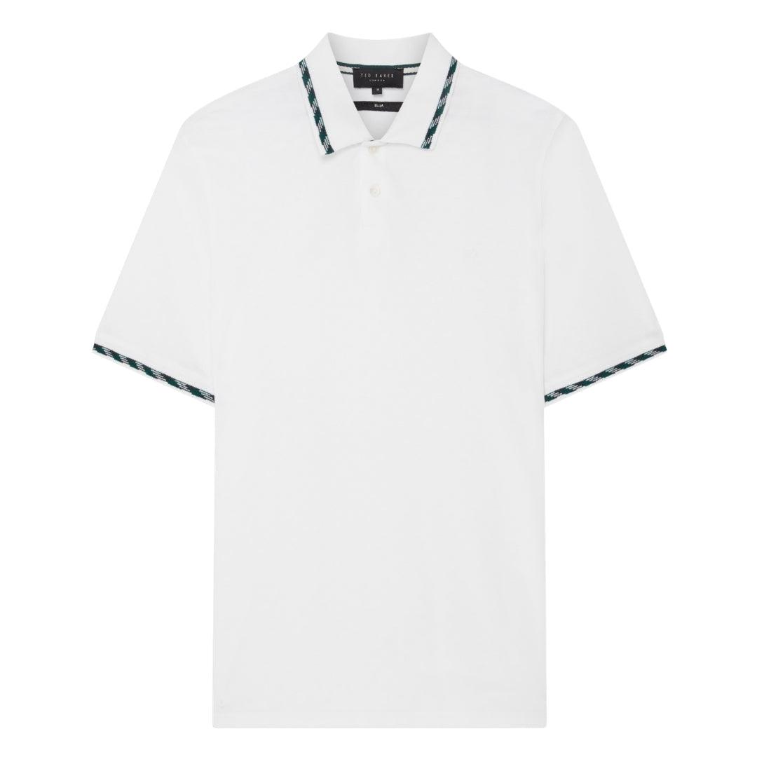 Ted Baker Ss Polohemd Mit Jacquard-jacquardmuster, Weiß