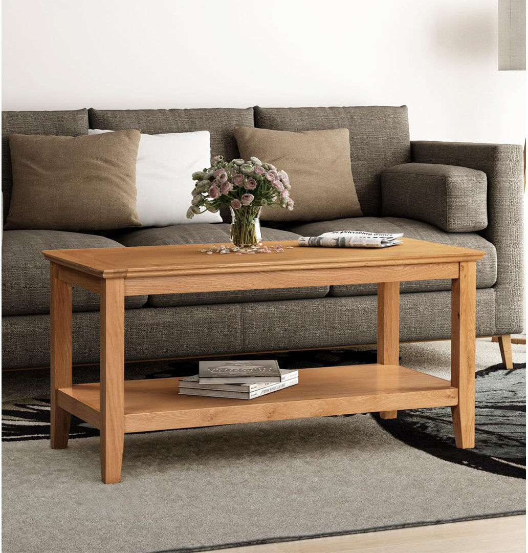 Fernleaf Elaina Coffee Table with Storage Light oak 45cm H X 90cm W X 45cm D