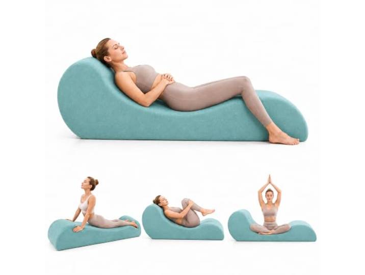 JSWHYBD Yoga-Stuhl, Ergonomische Chaiselongue aus Hochdichtem Schaumstoff Bodensofa für Yoga, Meditation, Stretching, Lesen und Entspannung(Green)