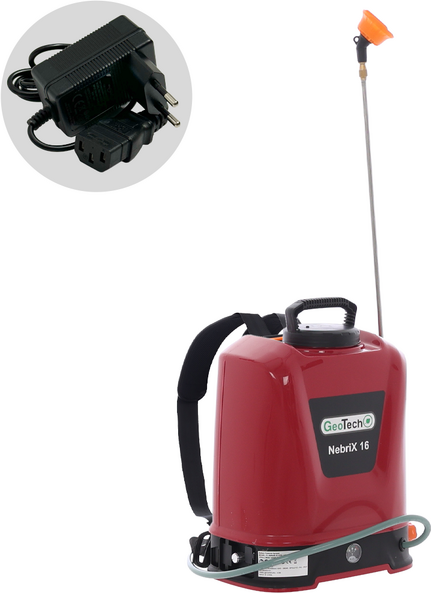 GeoTech NEBRIX 16 - Pompe de pulvérisation à dos à batterie - 16 litres - 12 V 8 Ah