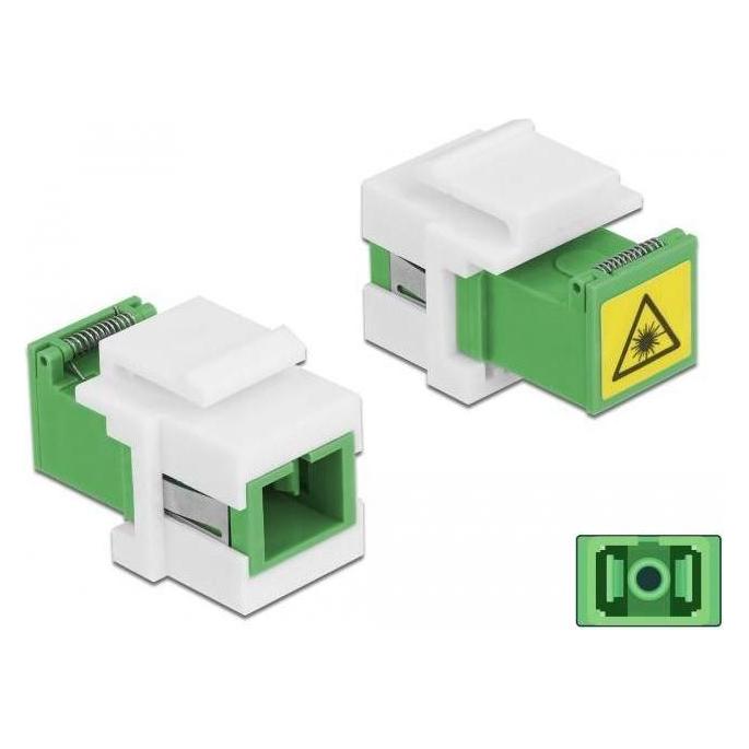 Delock Keystone Modul SC Simplex Buchse zu SC Simplex Buchse mit Laserschutzklappe innen (Keystone Modul) (86831)