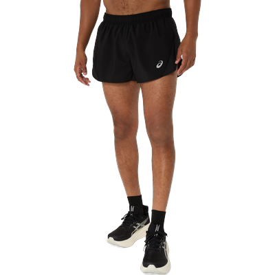 Laufshorts ASICS "ASICS CORE SPLIT SHORT", Herren, Gr. L, N-Gr, schwarz (performance schwarz), Obermaterial: 90% Polyester, 10% Elasthan, Hosen, Schnelltrocknend, Atmungsaktiv, Reflektierend