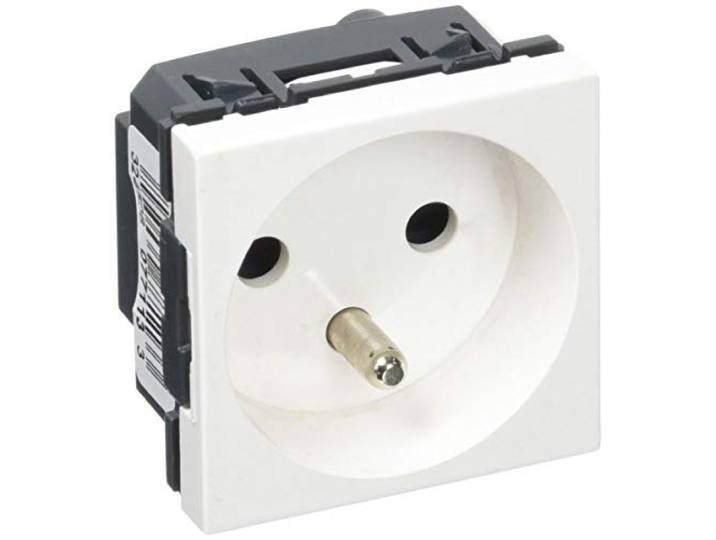 Legrand 077113 Prise de Spécial Repiquage 4mm² Mosaic\, Connexion par Bornes à vis\, Courant 2P+T\, 2 Modules\, Blanc