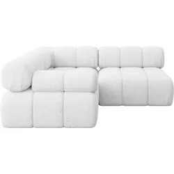ECKSOFA modulares Sofa Mende-L1 - 190x190x70 cm Weiß Bouclé