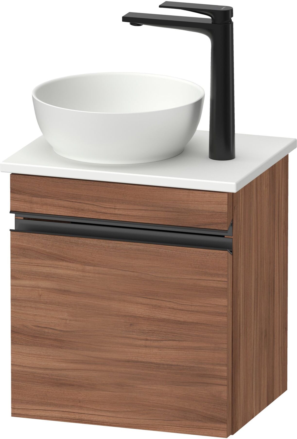 Duravit Konsolen-Waschtischunterschrank wandhängend Sivida 40x44x32,5cm, Tür, Gr. sw, li, Nussb Nat (SV4656LBD790000)
