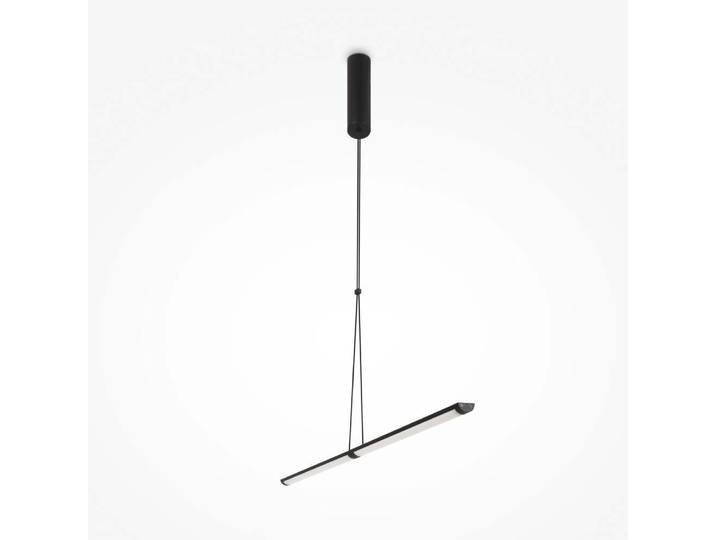 Suspension LED\, alu noir mat\, réglable\, H 205 cm