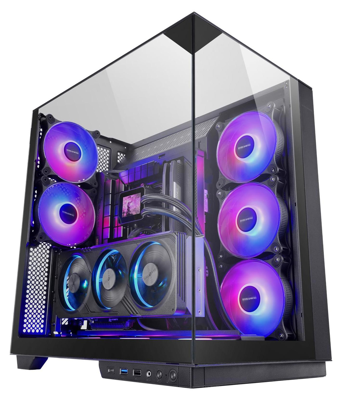 Mars Gaming MC-3GF Tower Gaming PC, Zwart, ATX, Micro ATX, Mini-ITX