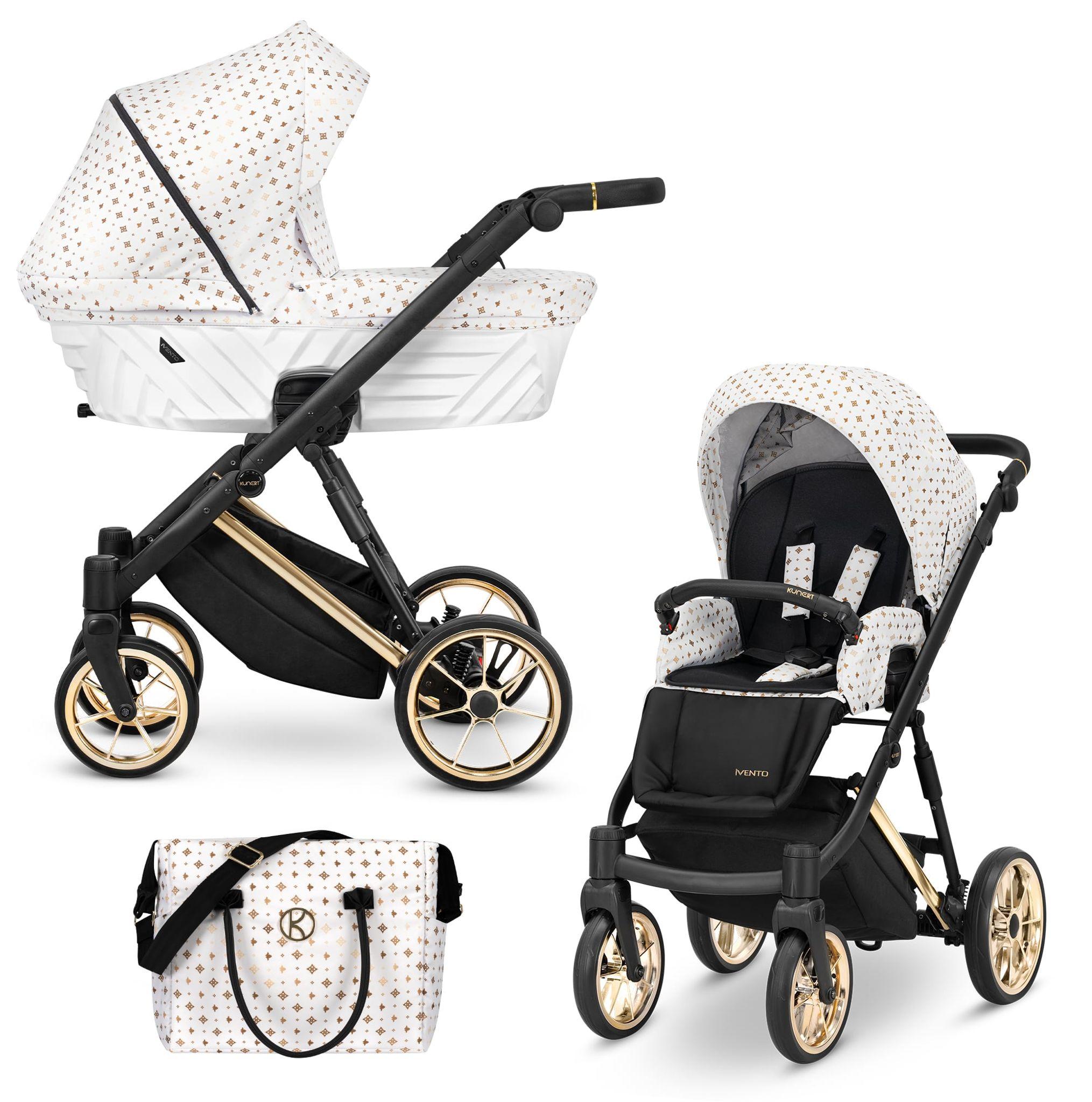 Kinderwagen Kunert Ivento Premium 2in1 - goldene Rahmenfarbe - Farbe: White Style