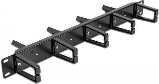 Delock 19 inch kabelmanagementpaneel met 9 kabelgeleiders, 1 HE, zwart