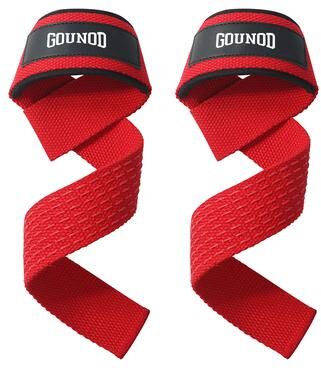 Inspire Daily Merch Adjustable Weightlifting Wrist Straps Non slip Gym Fitness Lifting Strap Support Grip For Strength Training red
