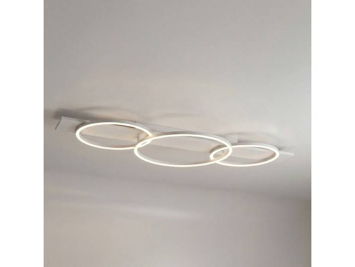 Liadomo Deckenleuchte Sintra, Weiß, 3-flammig, dimmbar aus Aluminium gefertigt, 3-Stufen-Dimmer via Wandschalter, LED-Bänder verbaut Clean, Minimalistisch, Modern integrierter Dimmer
