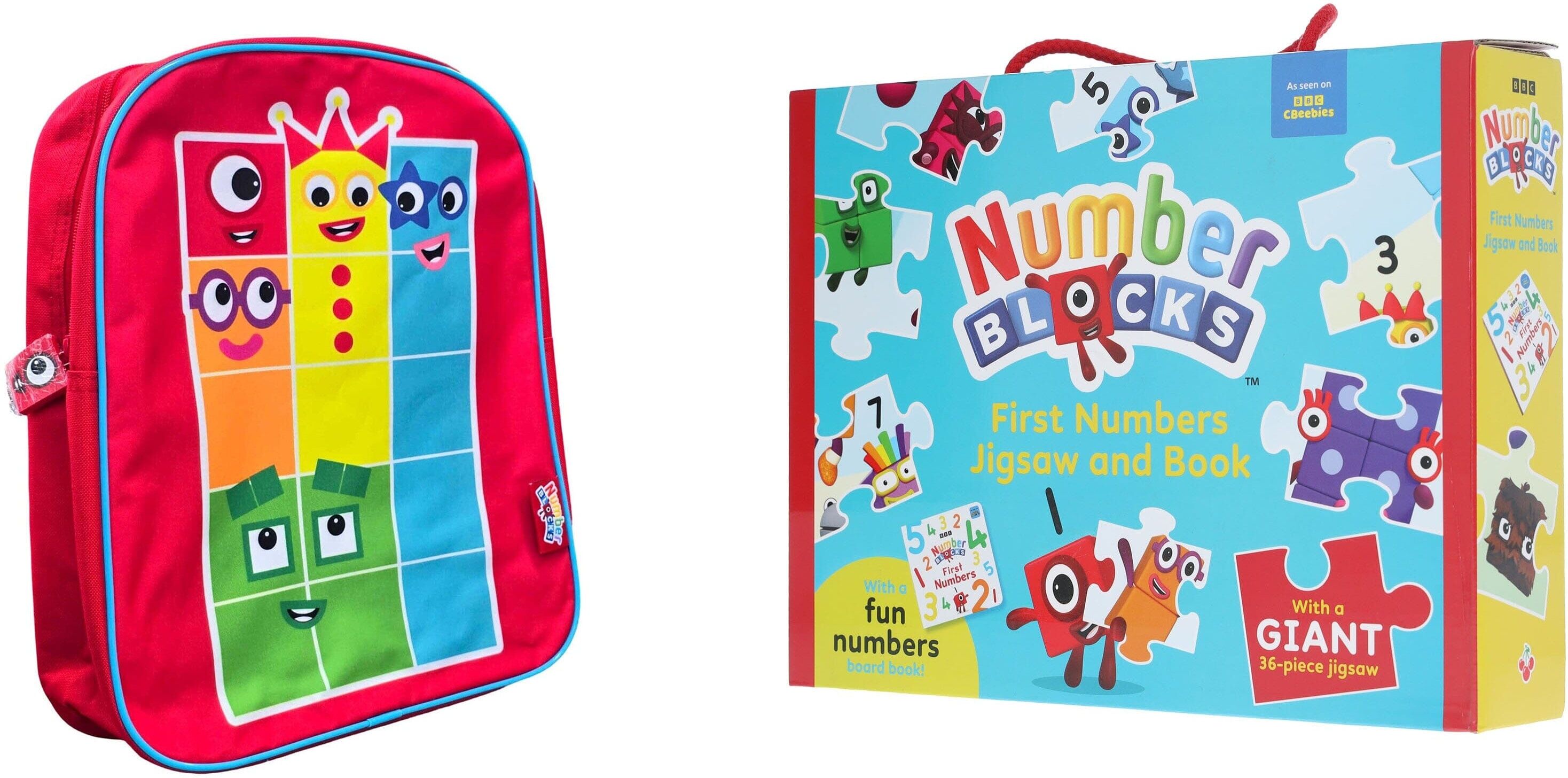 Numberblocks: First Numbers Jigsaw and Book With Backpack: Learn to count with this Fun Numbers and Giant 36-piece jigsaw! - Ages 3+ - Board Book Sweet Cherry Publishing