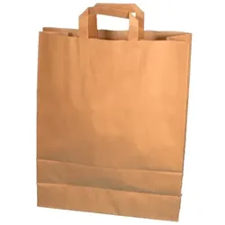 150 Papiertragetaschen Bio Einkaufstüten 46+17x47cm extra groß braun 100g/m2
