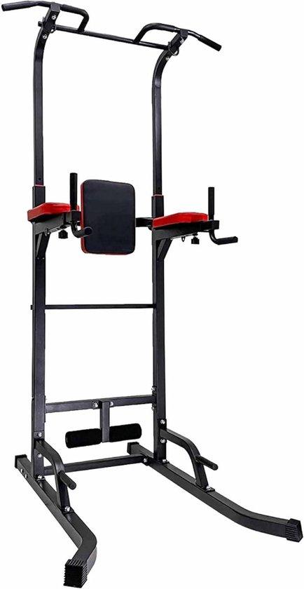 Krachtstation Fitness Toren - Klimmzug- und Dipsstation - Ganzkörpertraining - 7 Übungen, 1 Gerät - Verstellbar, 193-228 cm