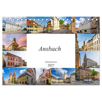 Ansbach Impressionen (Tischkalender 2027 DIN A5 quer), CALVENDO Monatskalender