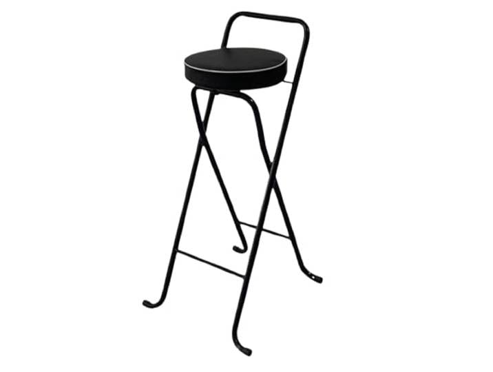 Hocker Klappbar Barhocker Klappbarer Küchenbarstuhl mit PU-Kissen for die Innenküchenparty(Blacktube Blackseat)